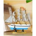 Excellent Quality -Handmade Ship Craft Wooden Sailing Boat Wood Sailboat Model Home Decor. 