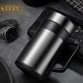 Imported 304 Stainless Steel Thermos Mugs Tea Cup With Handle Lid Tea Filter Insulated Tea Mug Thermos Cup Office Thermoses Hot and Cold Tea Coffee Cup. 