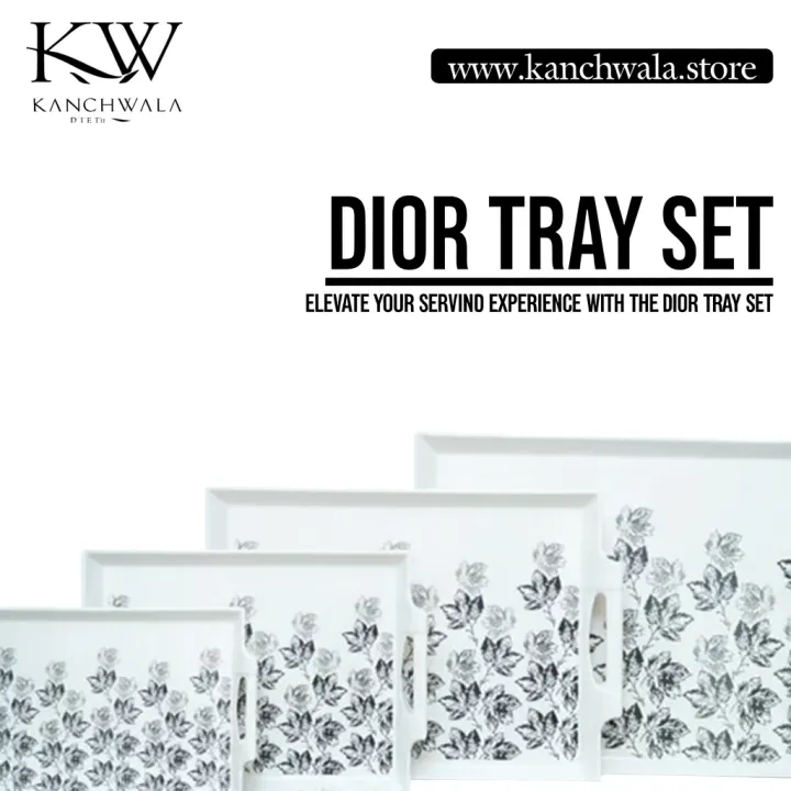 Kanchwala's Best Dior Tray Set Pack Of 4 with sleek Design | Daraz.pk