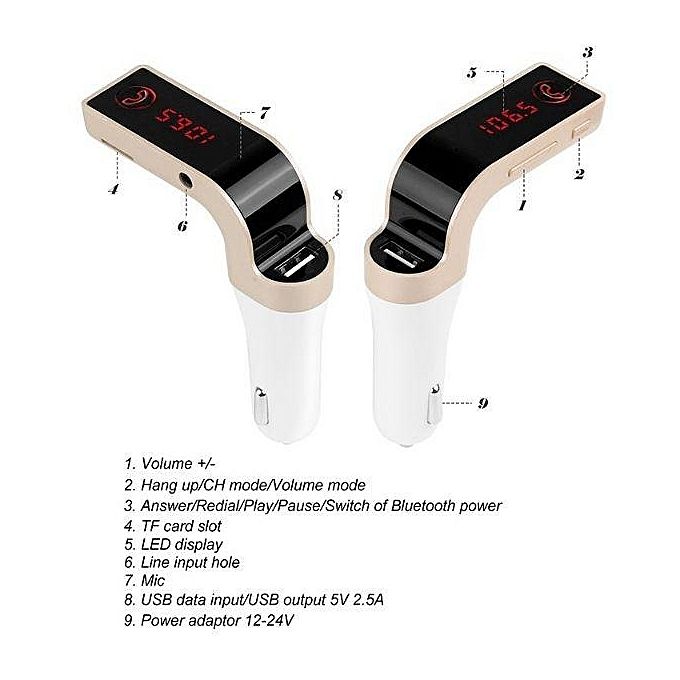 Transmisor Kcb-913 Fm Bluetooth Para Auto Slim