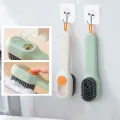Cleaning Brush With Soap Dispenser | Long Handle | Soft Bristle | Shoes & Clothes Cleaner | Household Laundry Cleaning Tool. 