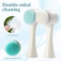 2 in 1 Facial Cleansing Brush Double Sided Facial Cleansing Brush with Soft Bristles for Deep Pore Exfoliation, Makeup Washing, Massage. 