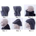 Mens Thermal Fleece Balaclava Hat Hooded Neck Warmer Winter Sports Face Mask Ski Bike Motorcycle Helmet Beanies Masked Cap - Black/Grey. 
