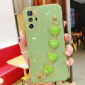 For Xiaomi POCO X3 GT Back Cover + Love Heart Bracelet Luxury Glossy Shiny Plating Bumper Ladies Case Soft Silicone Protective Phone Cases. 
