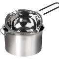 2-Pack Stainless Steel Double Boiler, at-Resistant Handle for Chocolate, er, Cese, Caramel and Candy- Steel Melting Pot, 2 Cup Capacity, Universal Pad. 