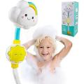 Children's Electric Handheld Shower Head，Rainbow Cloud Spray Water Kids Bathtub Faucet Bathroom Accessory，Bathtub Water Game with Electric Shower Head and Sucker for Kids，for Infants Toddlers. 