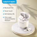 Vention Elf E02 Wireless Earbuds Bluetooth 5.3 Earphone Smart Noise Reduction Sweatproof Half in-Ear Headset Mini Microphone Touch Control TWS True Wireless Earphones. 
