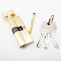 Golden door handle lock cylinder, door lock cylinder. 