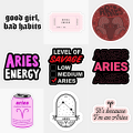25pcs ARIES sticker pack of zodiac sign astrology aesthetic cute design cool ideal for decor on journals guitar etc. 