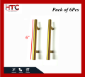 Stainless Steel Golden Rod Handle 6” – Modern Cabinet & Drawer Pull. 