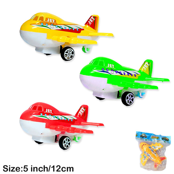 3 Pcs - Aeroplane Pull Back Candy Color 5 inch Plastic Toy For Kids Boys Girls - Plane Airplane Set Big Large Size Air Plane Pullback 12cm Toys