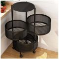 Kitchen Vegetable Rack Round Movable Multi-layer Rotating Vegetable Basket Storage Rack Household Sundries Fruit Rack. 