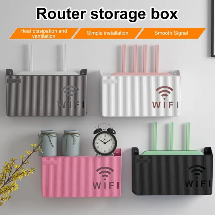 WiFi%20Router%20Storage%20Box%20Rack%20Wall-mounted%20Punch-free%20Living%20Room%20Wall%20Set-top%20Box%20Line%20Finishing%20-%20Image%202
