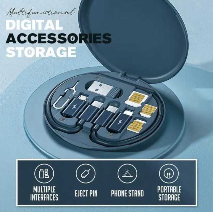 Usb Transfer Cable Box Multifunctional USB Data Cable Set, Storage Box with Multi USB Charging ...