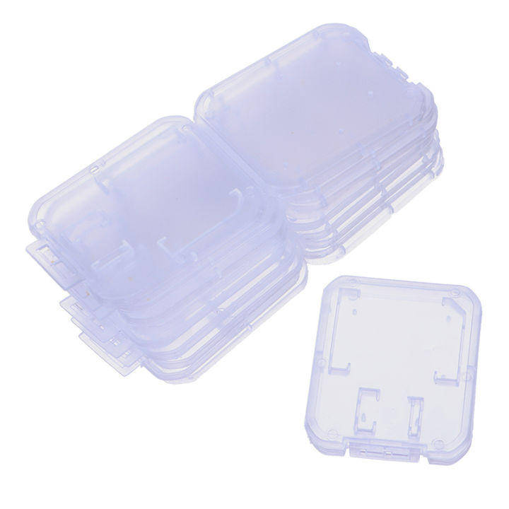 10Pcs Clear Plastic Memory Card Case stick Micro SD TF Card Storage Box Protection Holder NMGM