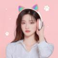 Cat Ear Headphone STN 28 Bluetooth 5.0 Stereo Headset Audio Device Noise Canceling and Microphone Support TF Card Dual Connection with RGB Flashing Light. 