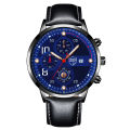 Fashion Men's Casual Leather Watch Luxury Stainless Steel Quartz Watches Man Calendar Luminous Leather Clock relogio masculino. 