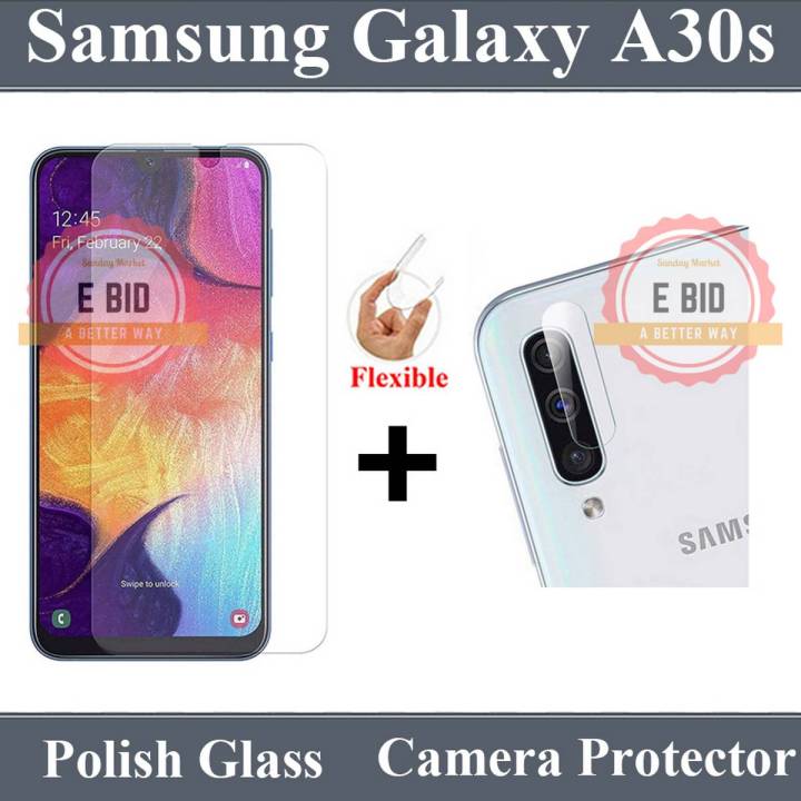 Samsung Galaxy A30s Tempered Glass Screen Protector Polish Glass + Back Camera 9H Gorilla Flexible Protector For Samsung Galaxy A30s