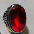 Original Yemeni Aqeeq Stone ring in 925 Silver Handmade. 