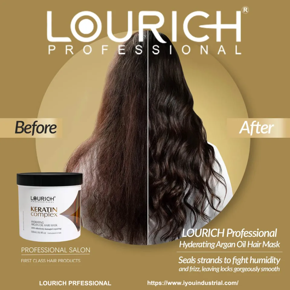 Lourich Keratin Complex Hair Straightening Mask Hydrating Argan Oil 500ml