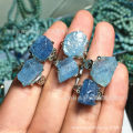 [ New ] Raw Stone   Aquamarine Rough Stone Ring   Runlan   Adjustable Size. 