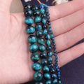 Natural Stone Royal Blue Amber Beads Round Beads For Jewelry Making DIY Couple Bracelet Necklace. 