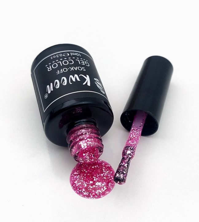 KWEEN%20Pink%20Glitter%20Gel%20Nail%20Polish,%20Silver%20Chunky%20Gel%20Polish%20Soak%20Off%20UV%20LED%20Lacquer%20Gel%20Color%20For%20Manicure%20-%20Image%204