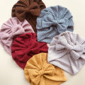 2022 Spring Summer Baby Hat Turban Cute Bows Knitted Baby Girl Hats Beanie Newborn Soft Cotton Solid Color Infant Kids Winter. 