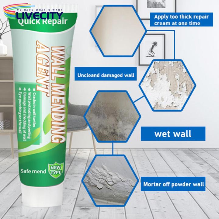 Wall Mending Agent Quick Fix Wall Repair Kit Professional Grade Mending Agent for Easy Restoration 100g Safe Ideal for Southeast Asian Homes Easy Wall Repair Solution