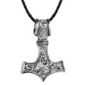 Kinitial Vintage Thor's Hammer Mjolnir Pendant Necklace Viking Scandinavian Norse Cross Knot Charm Necklaces Men Gift Jewelry. 