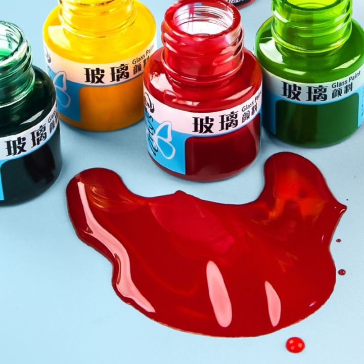 OFBK Stain Glass Paint Permanent Acrylic Enamel Painting for Enamel,Glasses