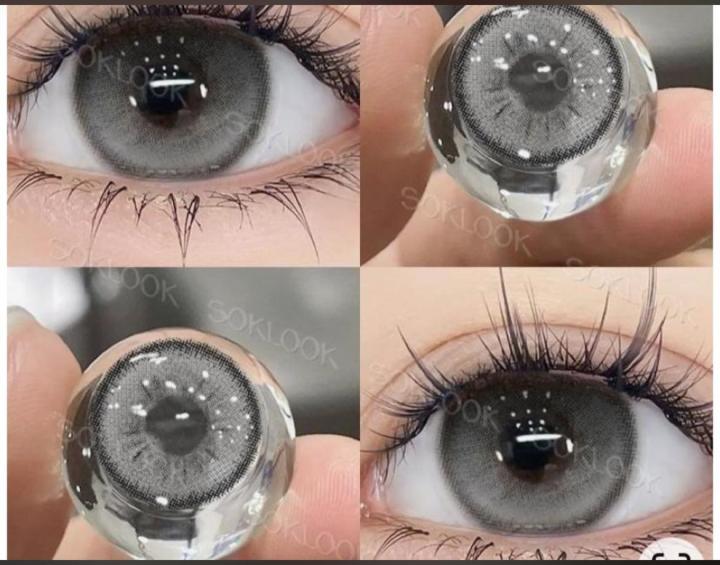 Mystic Gray Color lens Eye Contact Lenses With Container + free water kit / disposable lenses / lenses, eye lenses / color lenses / eye lenses for girls