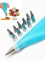 14pcs Cake Piping Nozzle Tools Set Silicone Icing Piping Cream Pastry Bag, Stainless Steel Nozzle Pastry Tips Converter for Dessert Decoration. 