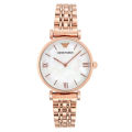 Emporio Armani Rose gold Stainless Steel Mother Of Pearl Dial Quartz Watch for Ladies - AR11110. 