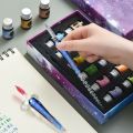 【FUN LIVE】 2022 New Crystal Glass Pen Starry Sky Dip Pen Glitter Powder Fountain Pen 12 Colors Ink Gift Box Set Writing Supplies. 