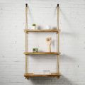 Solid Wood Rope Shelf DIY Wood Hanging Floating Shelves for Living Room Bedroom Bathroom Farmhouse Home Decor and Wall Storage (3 Tier, with Jute Rope). 