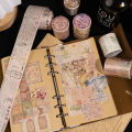 Vintage Journal Masking Tape Classic Retro English Handwritten DIY Handmade Diary Decoration Collage PVC Waterproof Stickers 1Roll. 