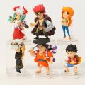 6pcs/set One Piece Luffy Yamato Law Kid Kozuki Oden Nami Figure Toys PVC Cute Mini Model Decoration Dolls. 
