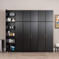Wooden Cupboard, Organizer, Cupboard for Clothes, kitchen, Storage Cabinet, 32" W x 65" H x 16" D, Black. 