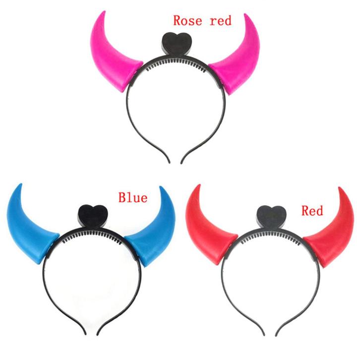 Colorful LED Lamp Glowing Horns Luminous Devil Lights Halloween Party Headband