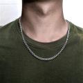 Silver/Black/Golden Stainless Steel Italian Thin Cuban Chain For Men/Boys Neck. 