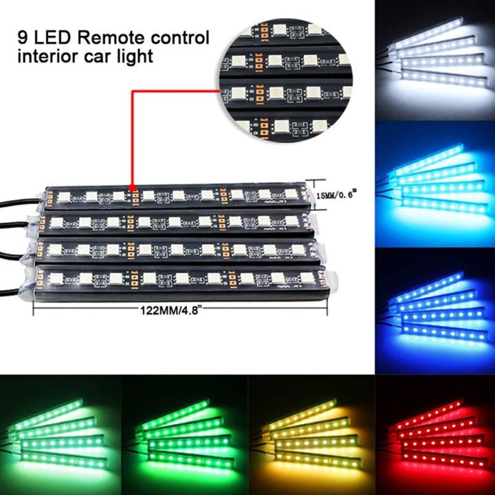 Car%20LED%20Strip%20Light,%204pcs%2036%20LED%20Multi-Color%20Car%20Interior%20Lights%20Under%20Dash%20Lighting%20Waterproof%20Kit%20with%20Multi-Mode%20Change%20and%20Wireless%20Remote%20Control,%20Car%20Charger%20Included,DC%2012V%20-%20Image%204