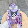 690ml Sanrio Large Capacity Water Bottle Cinnamoroll Kuromi My Melody Portable Straw Water Cup for Outdoor Sports Fitness. 