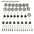 45PCS Stainless Steel Steel Wire Brush Wheel Brushes Die Grinder Rotary Electric Tool for Engraver. 