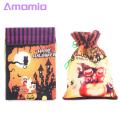 Halloween Trick or Treat Bag 1 Pc Halloween Candy Bag Drawstring Portable Reusable Pumpkin Witch Ghost Black Cat Kids Chocolate Biscuit Treat Snack Goodies Gift Flannel Party Supplies. 