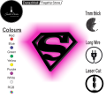 Superman Logo LED Wall Lamp – Superhero Gaming Room Decor | Vibrant Backlit Light – Ideal for Superman Fans, 7mm Thickness--- BY --- GHAR KA DECOR(GD). 