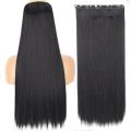 Hair Extension For Girls 5 CLips Natural Black Straight Hair Extension- 30 inch. 
