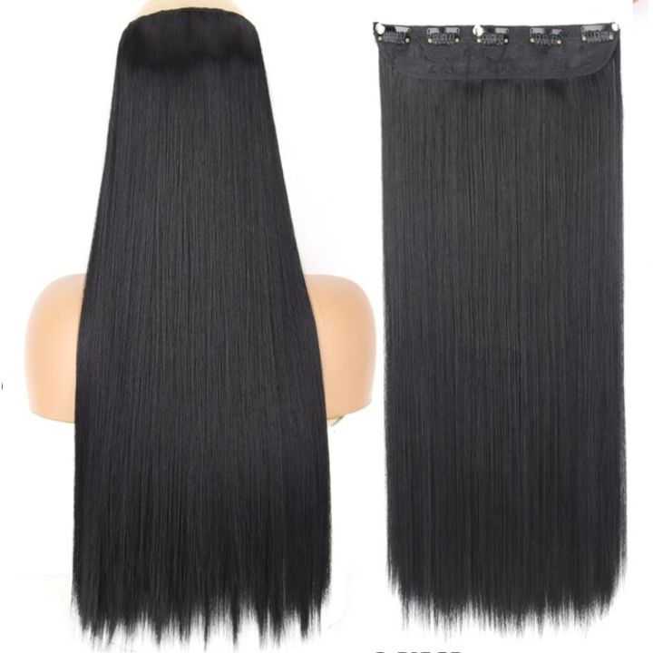 Hair Extension For Girls 5 CLips Natural Black Straight Hair Extension- 30 inch