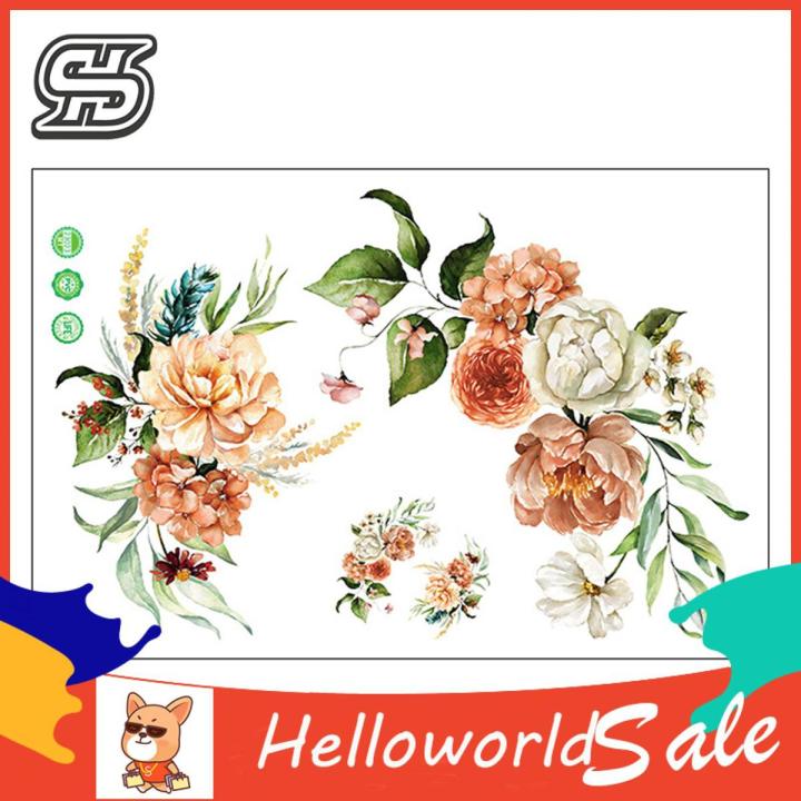 Toilet Sticker Self-adhesive Waterproof Long-lasting Eye-catching Floral Design for Home Bathroom Decor