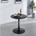 Side Table Round Coffee Table , Black Table Solid Wood Leg. 
